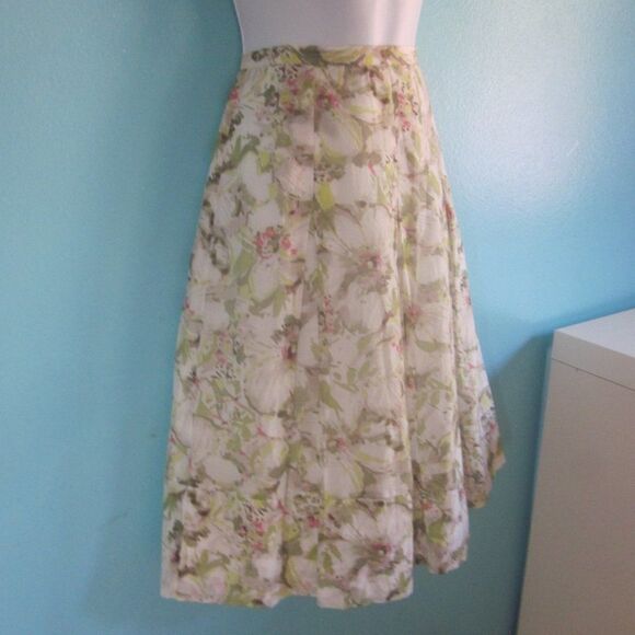 Pendleton Womens Cotton / Silk Lightweight Knee Length Floral Skirt Size 10P - Picture 6 of 12